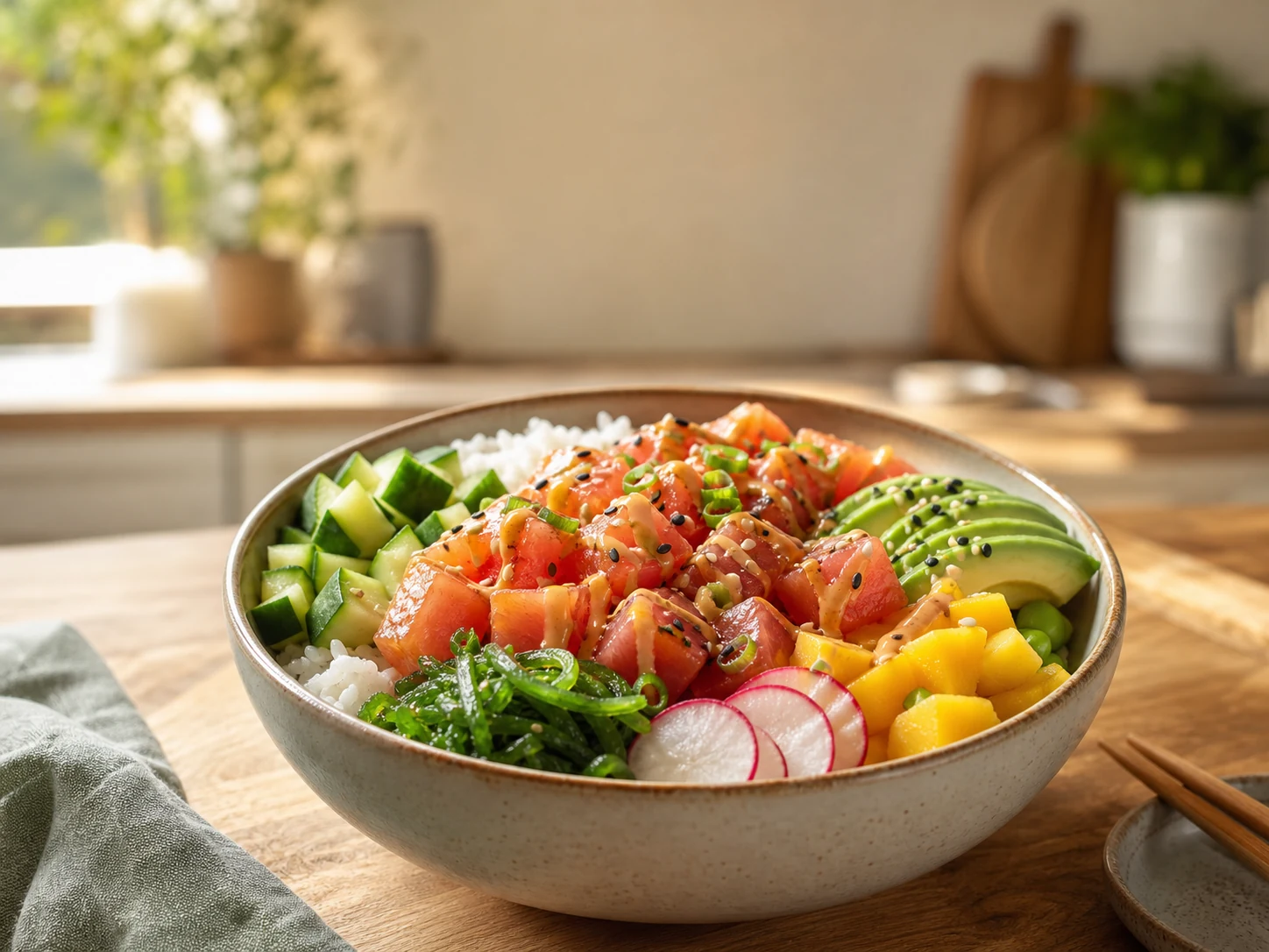 Fresh poke bowl